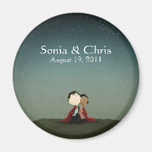 Under the stars Save the Date Fridge Magnet