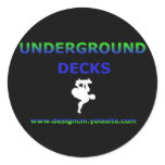 underground decks round sticker