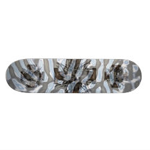 Underwater Chorme Skullwith  Wooden Cross Skate Board Deck