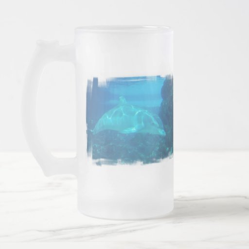 Underwater Dolphin Frosted Beer Mug