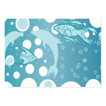 underwater fish vector business card template