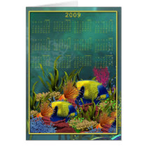 Underwater Sealife - Month at a Glance 2009 calend Greeting Cards
