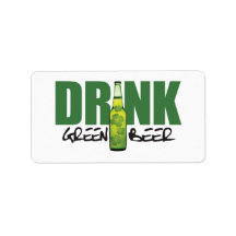 Une bière verte plus irlandaise de boissons étiquettes d’adresse