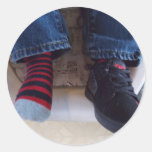 une chaussure outre des autocollants