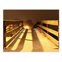 Une longue route en avant, carte postale de pont