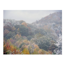 Une neige tôt en automne carte postale