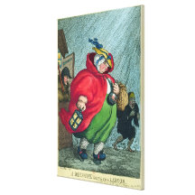Une sage-femme allant à un travail, 1811 impression sur toile
