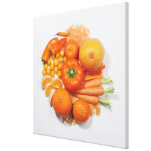 Une sélection des fruits et des légumes oranges impressions sur toile
