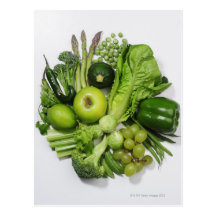 Une sélection des fruits et des légumes verts carte postale
