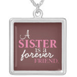 Une soeur est un collier d'argent d'ami de Forever