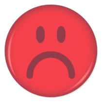 Unhappy smiley face round sticker