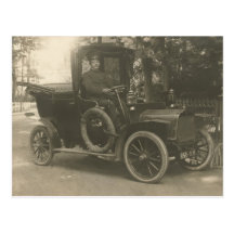 Unic taxi cab early 1900s post card