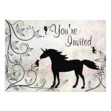 Unicorn and Fairies Magical Birthday Invitation