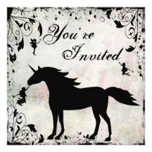 Unicorn and Fairies Magical Birthday Invitation