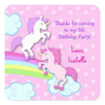 Unicorn Birthday Party Favour Stickers