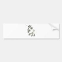 Unicorn black and white bumper stickers