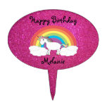 Unicorn cake topper pink glitter