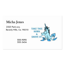 Unicorn Horn Shove It Business Card Templates