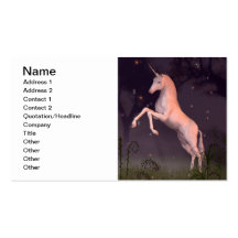 Unicorn in a Moonlit Forest Glade Business Card