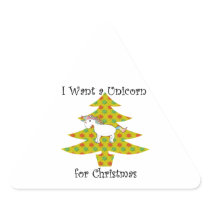 Unicorn in Christmas tree on gold