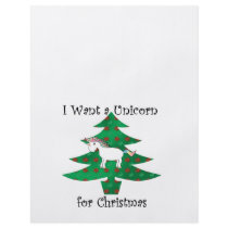 Unicorn in Christmas tree on green