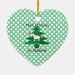 Unicorn in Christmas tree on green Ornament