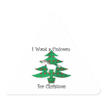 Unicorn in Christmas tree on green