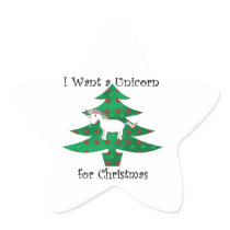 Unicorn in Christmas tree on green