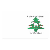 Unicorn in Christmas tree on green