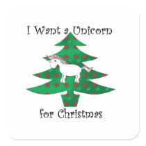 Unicorn in Christmas tree on green
