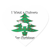 Unicorn in Christmas tree on green