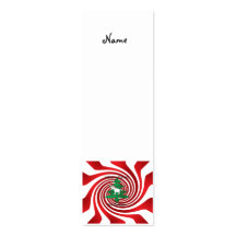Unicorn in Christmas tree on red swirls Business Cards