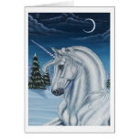Unicorn in Winter Peace Card
