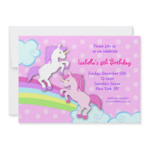 Unicorn Little Pony Birthday Party Invitations
