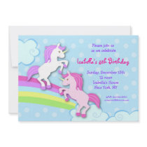 Unicorn Little Pony Birthday Party Invitations