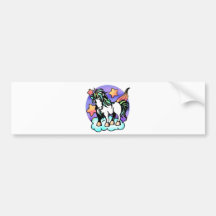 unicorn on a cloud bumper stickers