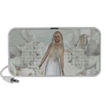 Unicorn Pegasi Angel Beauty Doodle iPod Speakers