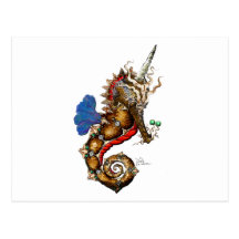Unicorn Pegasus Seahorse Postcard