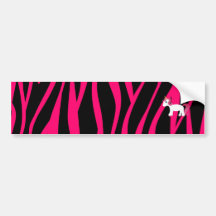 Unicorn pink zebra stripes bumper stickers