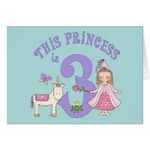 Unicorn Princess 3rd Birthday Invitation Cards