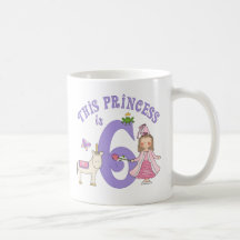 Unicorn Princess 6th Birthday Coffee Mugs