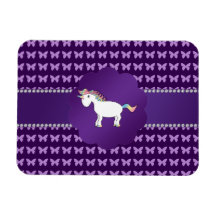 Unicorn purple butterflies flexible magnet