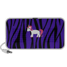 Unicorn purple zebra stripes speaker system