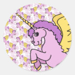 Unicorn Rainbow Pattern Round Sticker