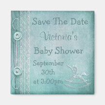 Unicorn Rocking Horse Save the Date Baby Shower Magnet