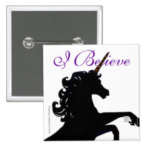 Unicorn Silhouette I Believe Pin