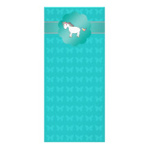 Unicorn turquoise butterflies custom rack card