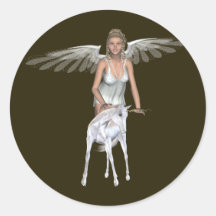 Unicorn White Baby Beauty Angel Sticker