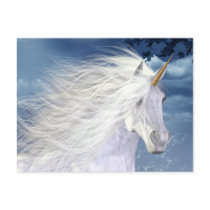 Unicorn White Beauty Postcard