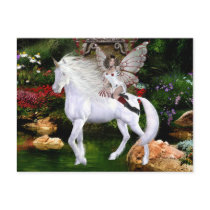 Unicorn White Beauty Postcard